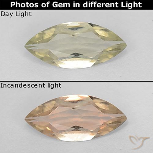 0.79ct طبيعي أصفر باهت دياسبور متغير اللون, ماركيز, قليلا جدا