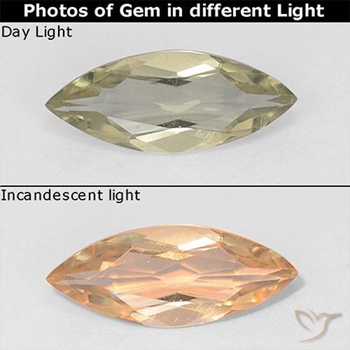 0.90ct طبيعي أصفر فاتح دياسبور متغير اللون, ماركيز, VVS-VS