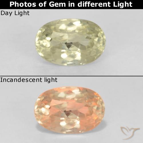 0.78ct طبيعي أصفر فاتح دياسبور متغير اللون, بيضوي, قليلا جدا