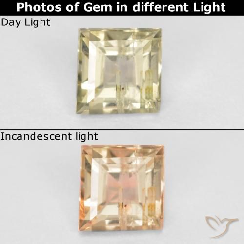 0.58ct طبيعي أصفر باهت دياسبور متغير اللون, باجيت, SI