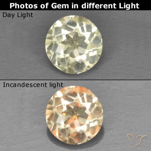 0.45ct طبيعي أصف فاتح جدا دياسبور متغير اللون, دائري, قليلا جدا