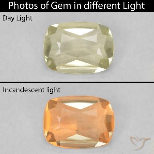 0.45ct طبيعي أصفر فاتح دياسبور متغير اللون, وسادة, VVS