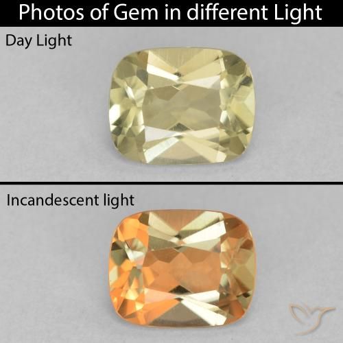 1.23ct طبيعي أصفر باهت دياسبور متغير اللون, وسادة, VVS