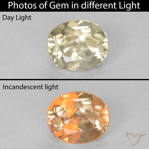0.33ct طبيعي بيج أصفر دياسبور متغير اللون, بيضوي, قليلا جدا