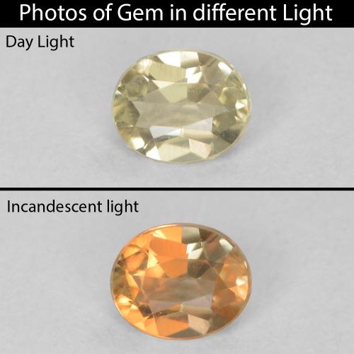 0.29ct طبيعي أصف فاتح جدا دياسبور متغير اللون, بيضوي, قليلا جدا