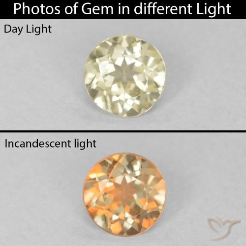 0.31ct طبيعي أصفر فاتح دياسبور متغير اللون, دائري, VVS-VS