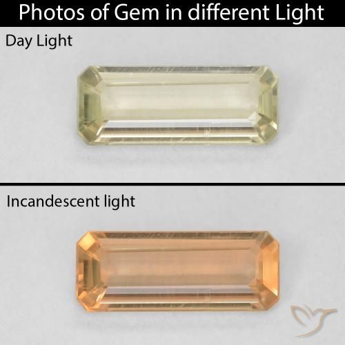 0.80ct طبيعي أصفر فاتح دياسبور متغير اللون, قص الزمرد, VVS