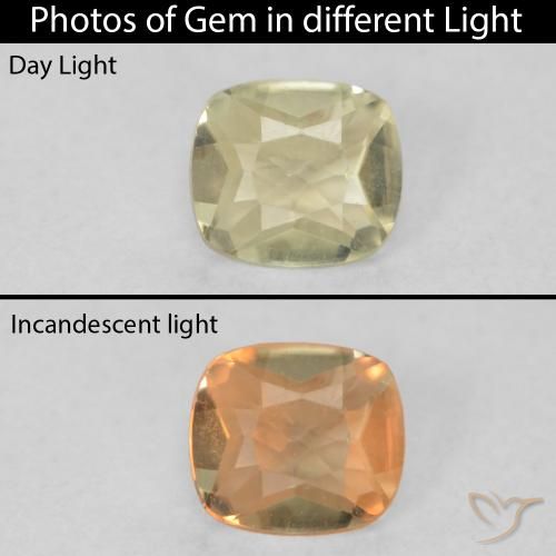 0.38ct طبيعي أصفر فاتح دياسبور متغير اللون, وسادة, VVS