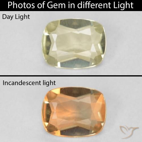 0.50ct طبيعي أصفر فاتح دياسبور متغير اللون, وسادة, VVS