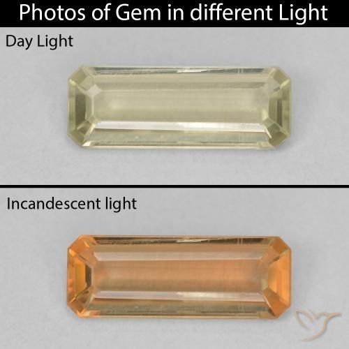 1.14ct طبيعي أخضر أصفر دياسبور متغير اللون, قص الزمرد, VVS-VS