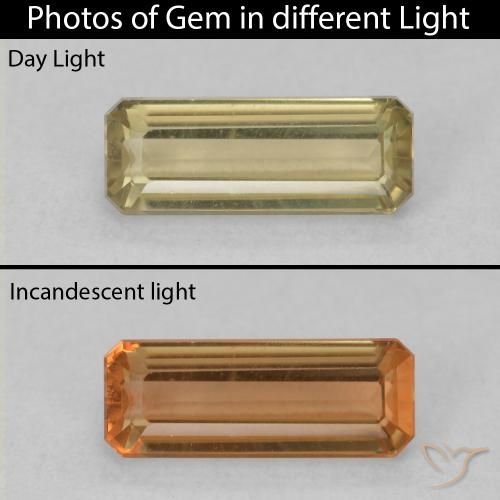 1.20ct طبيعي أصفر فاتح دياسبور متغير اللون, قص الزمرد, VVS