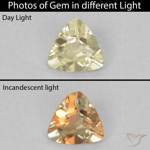 0.31ct طبيعي أصفر فاتح دياسبور متغير اللون, مثلثى, VVS