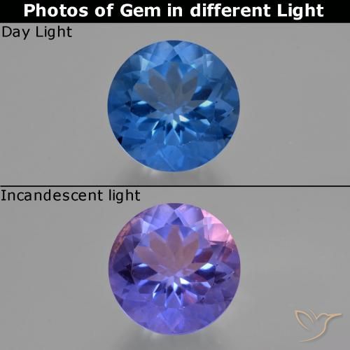 12.25ct طبيعي أزرق غامق فلوريت متغير اللون, دائري, قليلا جدا