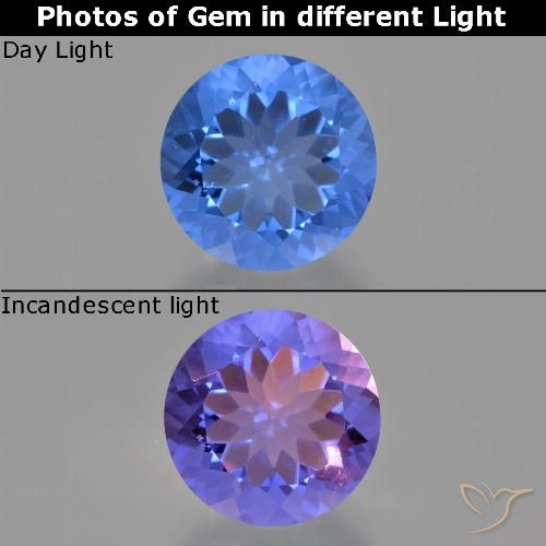 13.91ct طبيعي أزرق بحرى فلوريت متغير اللون, دائري, قليلا جدا