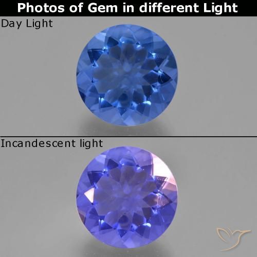 10.90ct طبيعي أزرق بحرى فلوريت متغير اللون, دائري, قليلا جدا