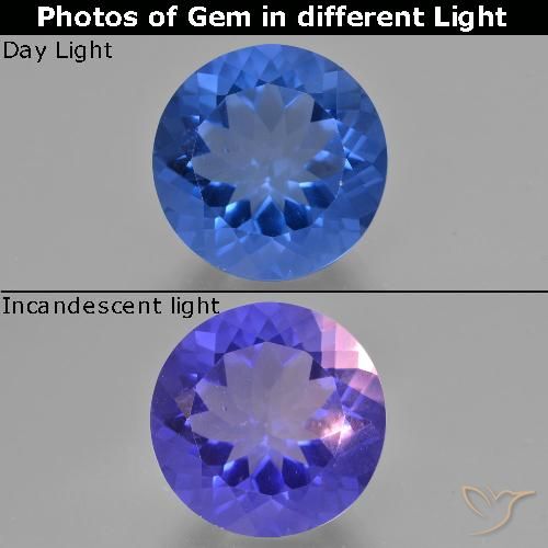 13.60ct طبيعي أزرق غامق فلوريت متغير اللون, دائري, قليلا جدا