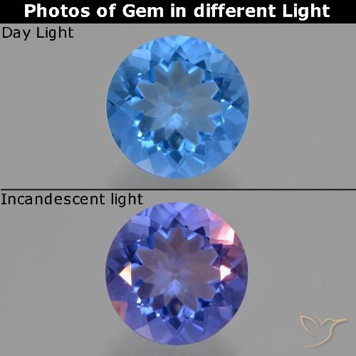 13.41ct طبيعي أزرق مصرى فلوريت متغير اللون, دائري, قليلا جدا
