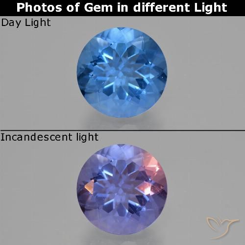 10.94ct طبيعي أزرق متوسط فلوريت متغير اللون, دائري, قليلا جدا