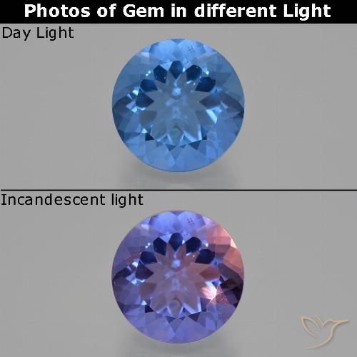 11.06ct طبيعي أزرق بحرى كثيف فلوريت متغير اللون, دائري, قليلا جدا