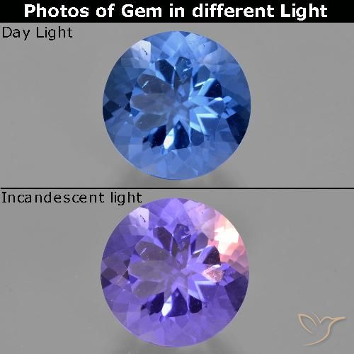 11.44ct طبيعي أزرق مصرى فلوريت متغير اللون, دائري, قليلا جدا