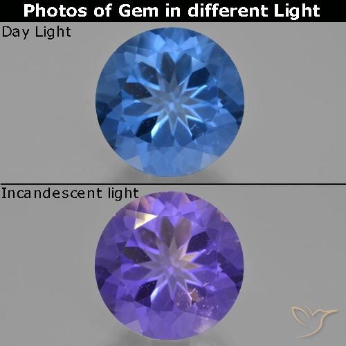 14.16ct طبيعي أزرق غامق فلوريت متغير اللون, دائري, قليلا جدا