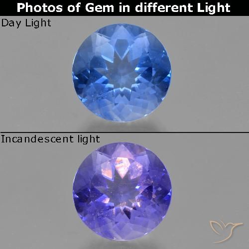 11.73ct طبيعي أزرق لامع فلوريت متغير اللون, دائري, قليلا جدا