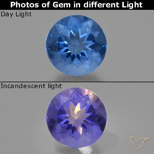 11.83ct طبيعي أزرق غامق فلوريت متغير اللون, دائري, قليلا جدا