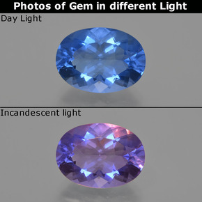 فلوريت متغير اللون أزرق بنفسجى طبيعي، قصة بيضاوى، 8.60 قيراط، قليلا جدا