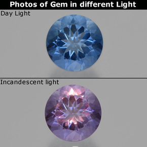 فلوريت متغير اللون أزرق غامق طبيعي، قصة دائرى، 11.21 قيراط، قليلا جدا