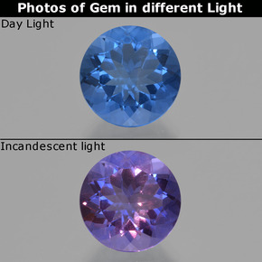 فلوريت متغير اللون أزرق بحرى كثيف طبيعي، قصة دائرى، 11.19 قيراط، قليلا جدا