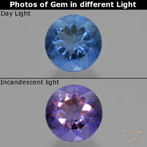 11.55ct طبيعي أزرق بحرى فلوريت متغير اللون, دائري, قليلا جدا