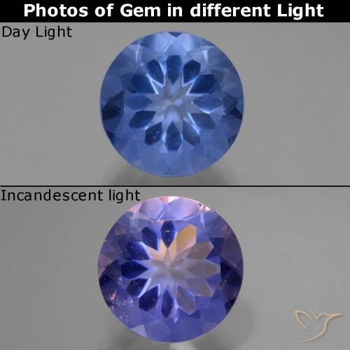 11.27ct طبيعي أزرق بحرى فلوريت متغير اللون, دائري, قليلا جدا
