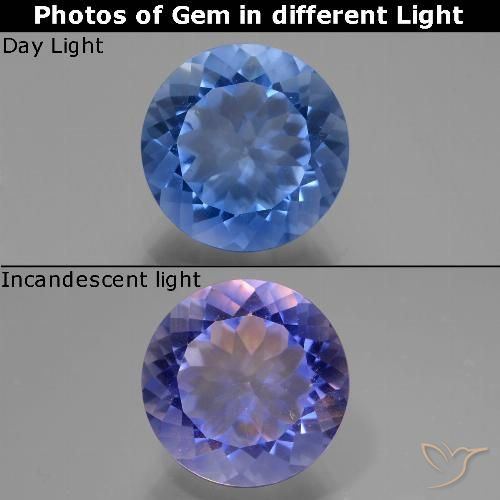 10.95ct طبيعي أزرق بحرى فلوريت متغير اللون, دائري, قليلا جدا