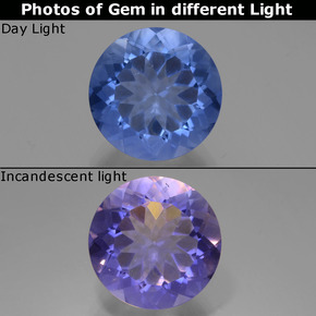 فلوريت متغير اللون أزرق غامق طبيعي، قصة دائرى، 11.80 قيراط، قليلا جدا