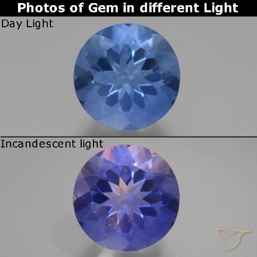 11.78ct طبيعي ازرق غامق فلوريت متغير اللون, دائري, قليلا جدا