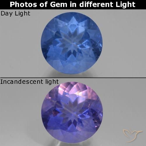 12.15ct طبيعي ازرق غامق فلوريت متغير اللون, دائري, قليلا جدا
