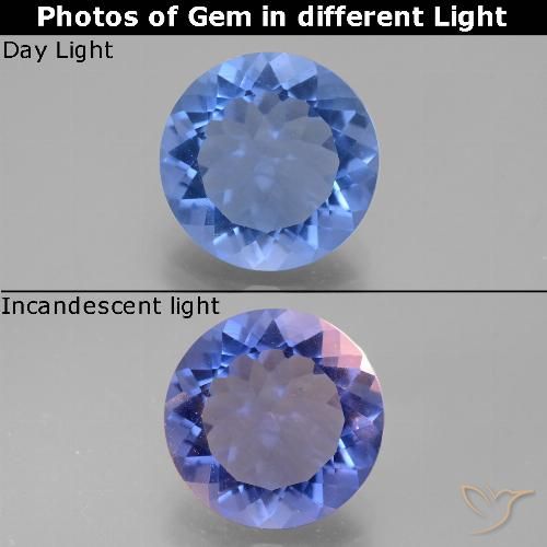 9.83ct طبيعي ازرق غامق فلوريت متغير اللون, دائري, قليلا جدا