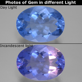 فلوريت متغير اللون أزرق مصرى طبيعي، قصة بيضاوى، 20.76 قيراط، VVS