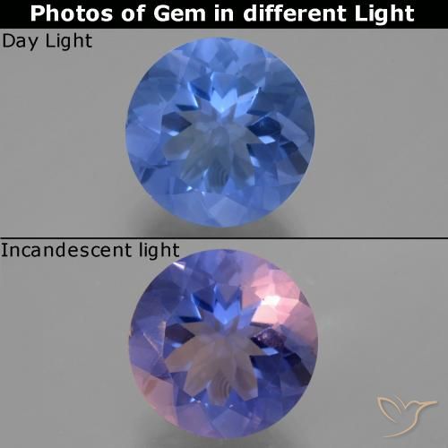 14.16ct طبيعي أزرق لامع فلوريت متغير اللون, دائري, VVS-VS