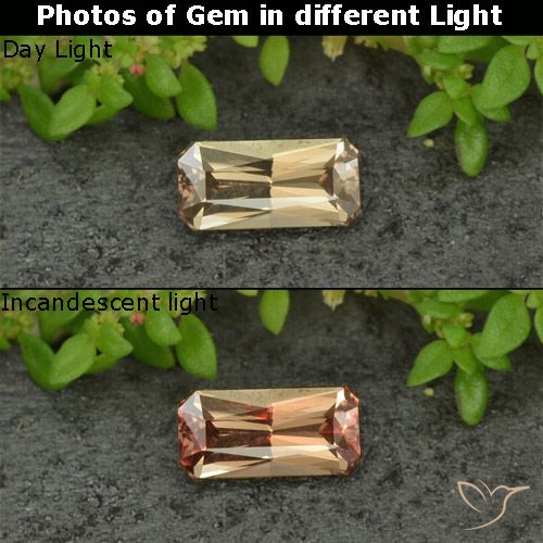 0.68ct طبيعي ذهب عقيق متغير اللون, قص الزمرد, VVS