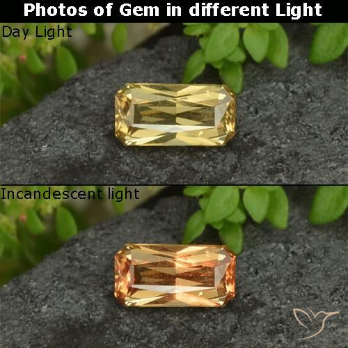 0.73ct طبيعي أصفر باهت عقيق متغير اللون, قص الزمرد, VVS