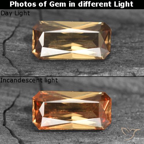0.73ct طبيعي بني ذهبي عقيق متغير اللون, قص الزمرد, قليلا جدا