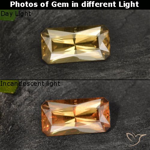 0.81ct طبيعي بني ذهبي عقيق متغير اللون, قص الزمرد, قليلا جدا