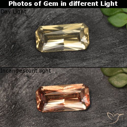 0.61ct طبيعي ذهب عقيق متغير اللون, قص الزمرد, VVS