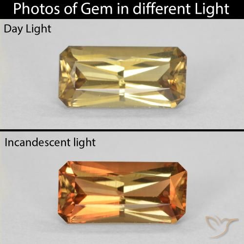 0.73ct طبيعي بني ذهبي عقيق متغير اللون, قص الزمرد, VVS