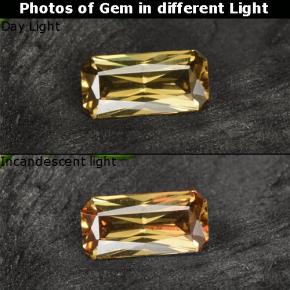 عقيق متغير اللون بني ذهبي طبيعي، قص الزمرد، 0.57 قيراط، VVS