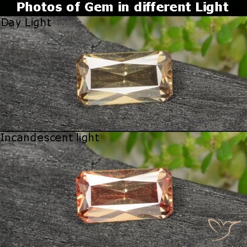 0.70ct طبيعي بني ذهبي عقيق متغير اللون, قص الزمرد, VVS-VS