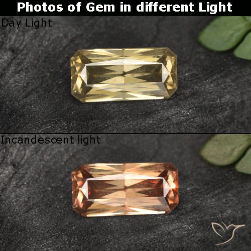 0.74ct طبيعي بني ذهبي عقيق متغير اللون, قص الزمرد, VVS-VS