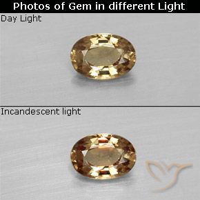 0.57ct طبيعي بني ذهبي عقيق متغير اللون, بيضوي, VVS