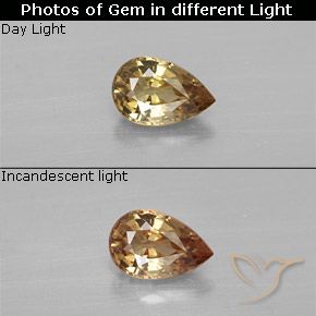 0.56ct طبيعي بني ذهبي عقيق متغير اللون, شكل الكمثرى, VVS-VS